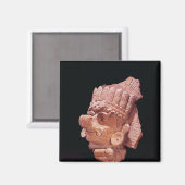 マヤのトウモロコシ神の頭， Oaxaca, c.500 AD マグネット (正面/裏面)