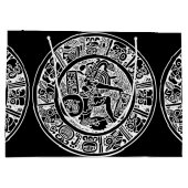 マヤの円、メキシコの象形文字(Maya) ラージペーパーバッグ (裏面)