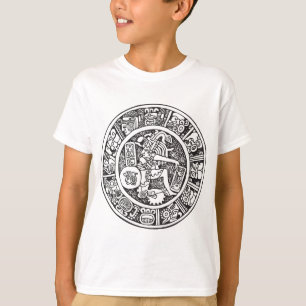 マヤの円、メキシコヒエログリフ(マヤ) Tシャツ