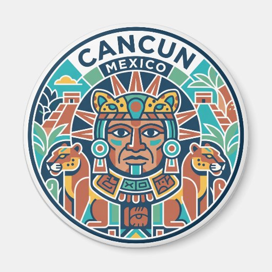 マヤの太陽神 (キニチ・アハウ) メキシコ マグネット (正面)