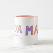 マヤの女の子の名前はコーラルパープルフラワースターを意味する ツートーンマグカップ (中央)