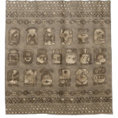 マヤの暦月のグリフ シャワーカーテン (正面)