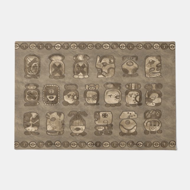 マヤの暦月のグリフ ドアマット (正面)