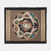 マヤの蛇およびスカル フリースブランケット (正面(横))