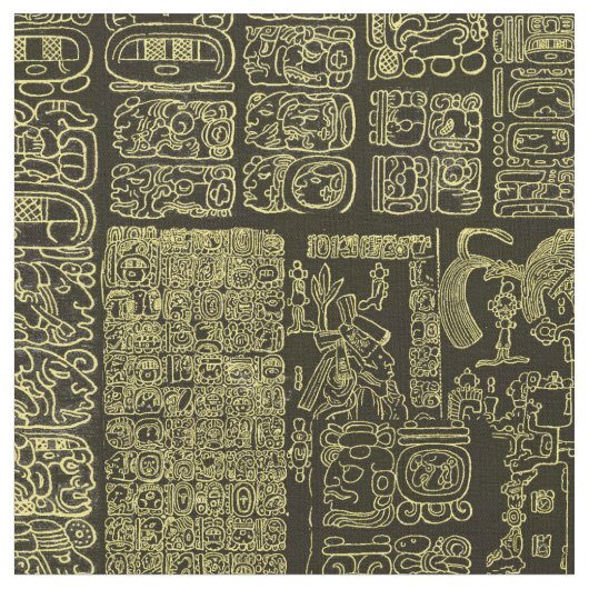 マヤの金ゴールドの生地 ファブリック (クローズアップ)