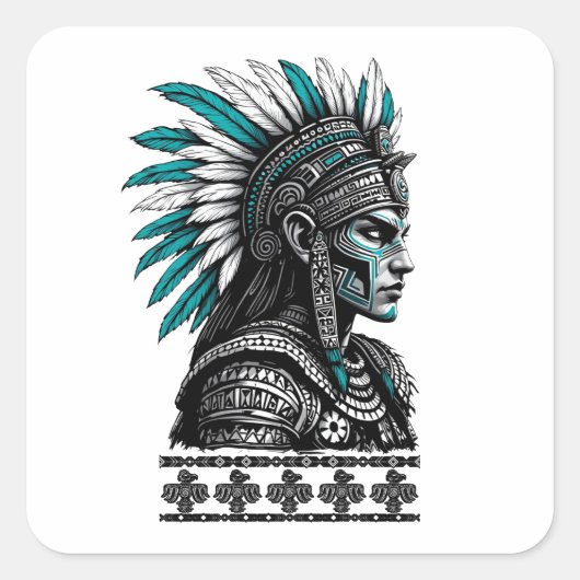 マヤアステカン先住民の文化 スクエアシール (正面)