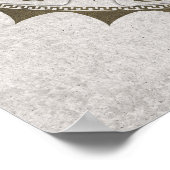 マヤカレンダーのグリフ 金色のテクスチャー 石の上 ポスター (角)