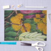 マヤランの木の葉、花、果実 薄葉紙 (クラフト)