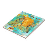 マヤンウォリアーターコイズ&ゴールデンミスティスカイ タイル (側面)