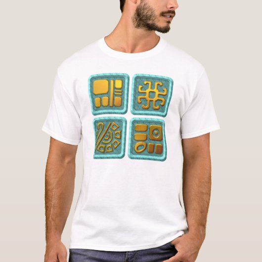 マヤングリフ – ターコイズ Tシャツ (正面)