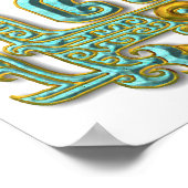 マヤンジャガーターコイズと金ゴールド ポスター (角)