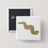 マヤンセルペント金ゴールド 缶バッジ (正面&裏面)