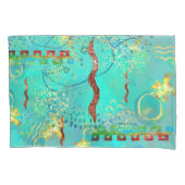 マヤンターコイズ&ゴールデンミスティスカイ枕ケース 枕カバー (正面)