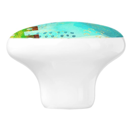 マヤンターコイズ&ゴールデンミスティスカイ セラミックノブ (側面)