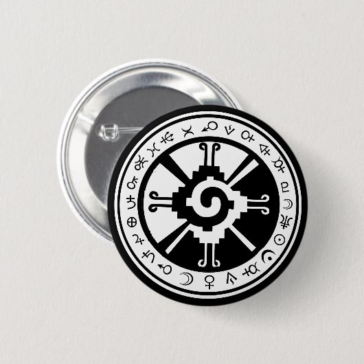 マヤンフナブククリエーター&惑星シンボル 缶バッジ (正面&裏面)
