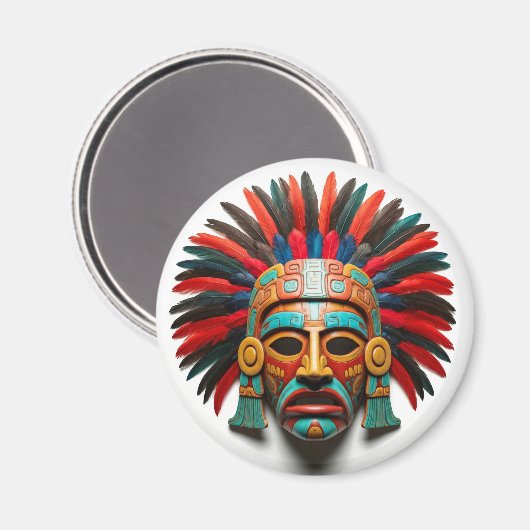マヤンマスクメキシコ旅行 マグネット (正面/裏面)