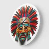マヤンマスクメキシコ旅行 ラージ壁時計 (傾斜)