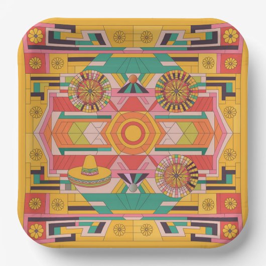 マヤンモザイクマーベル02 ペーパープレート (正面)