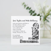 マヤンリビエラメキシコビーチ結婚式招待状金ゴールド 招待状 (スタンド正面)