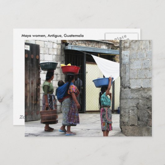 マヤ女性，アンティグア，グアテマラ ポストカード (正面/裏面)