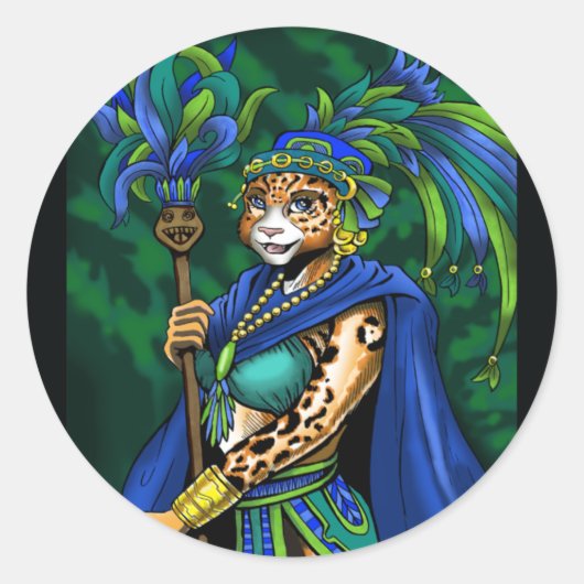 マヤ巫女シール ラウンドシール (正面)