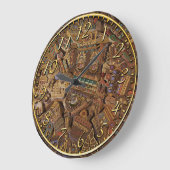 マヤ彫り石メアステカキシカン美術史時計 ラージ壁時計 (傾斜)