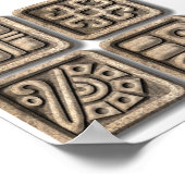 マヤ文字 – 石 ポスター (角)