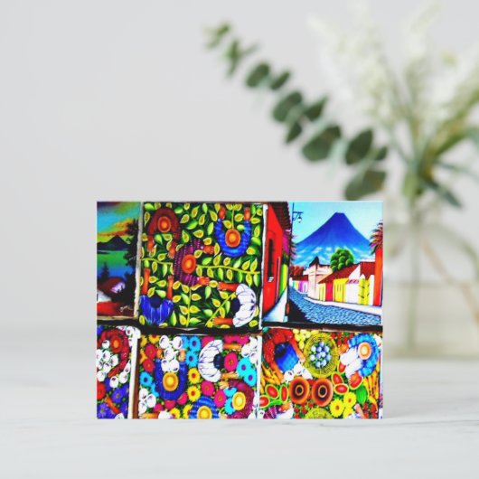 マヤ民族壁画グアテマラのはがき ポストカード