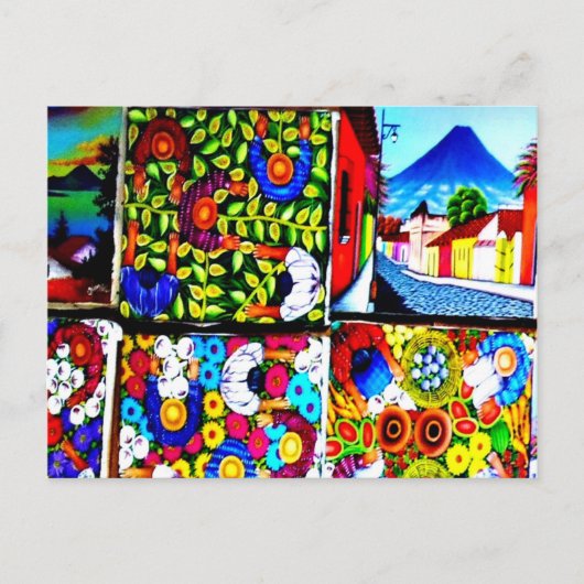 マヤ民族壁画グアテマラのはがき ポストカード (正面)