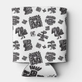 マヤ白黒エスニックパターン 缶クーラー (裏面)