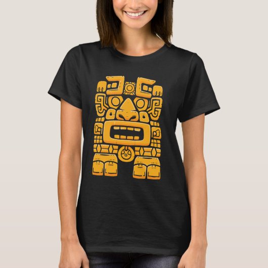 マヤ神マヤ神話像古代の神カイニン Tシャツ (正面)