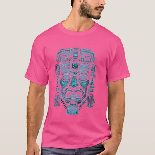 マヤ神魔神話古代マスクフナブク Tシャツ (正面)