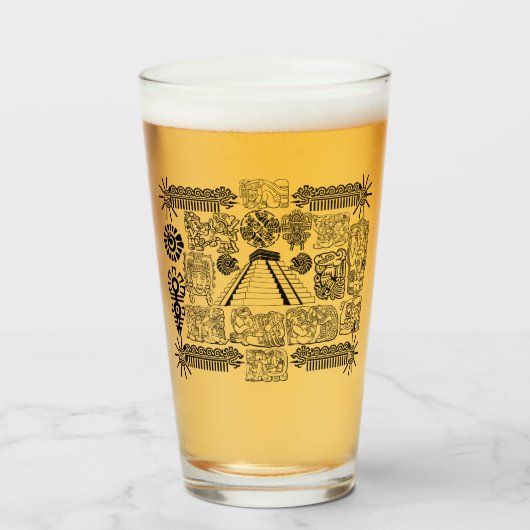 マヤ記号マグ タンブラーグラス (ドリンク正面)