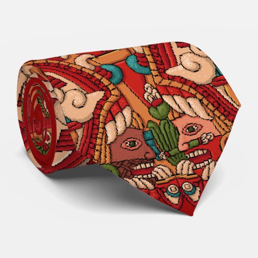 マヤ/(アステカな)カレンダーの車輪 ネクタイ (ロール)