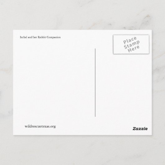 マヤ・グースデス・イクチェルと彼女のウサギ仲間 ポストカード (裏面)
