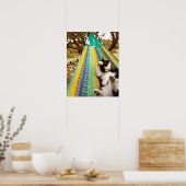 マヤ・メキシコのハンモックに横たわる猫 ポスター (キッチン)