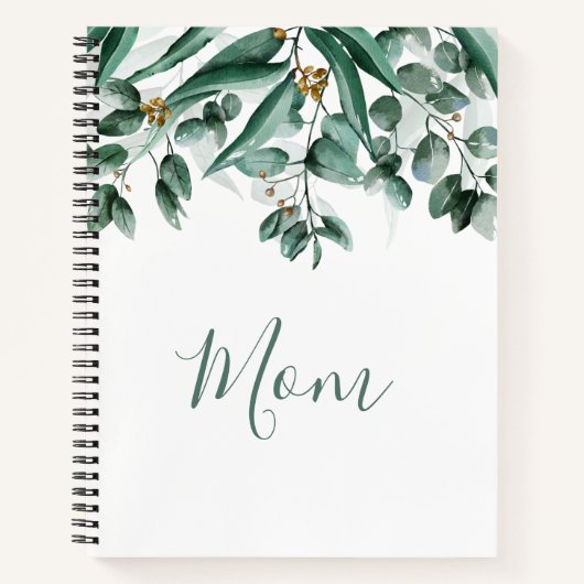 マユーカリモダン葉水色 ノートブック (正面)