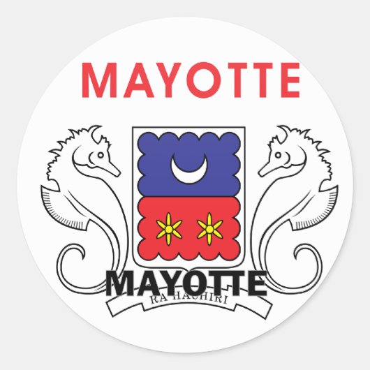 マヨットローンデル品質国旗 ラウンドシール (正面)
