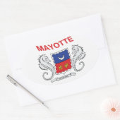 マヨット国旗のシール 楕円形シール (封筒)