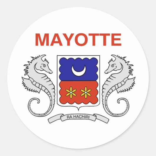 マヨット国旗 ラウンドシール (正面)