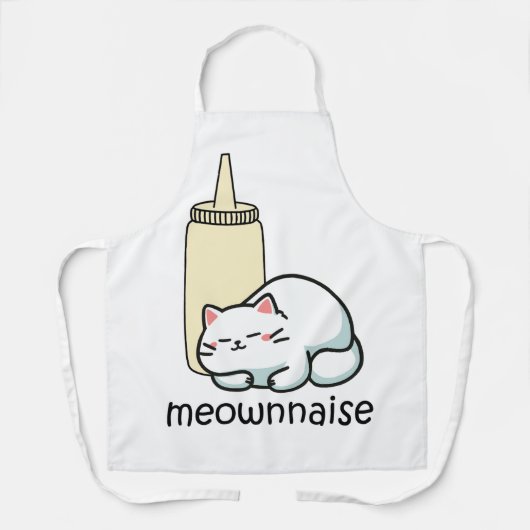 マヨネーズ 猫 メオネーズ エプロン (正面)