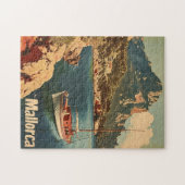 マヨルカコースタルブリスヴィンテージポストカード ジグソーパズル (横)