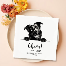 マヨルカシェパードドッグスケッチパーソナライズされた応援 スタンダードカクテルナプキン