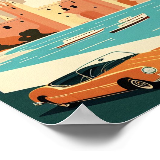 マヨルカスペインのミニマルヴィンテージアートポスター ポスター (角)