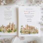 マヨルカスペイン大聖堂ウォーター結婚カラー 招待状