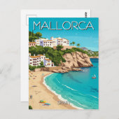 マヨルカスペイン旅行ヴィンテージ ポストカード (正面/裏面)