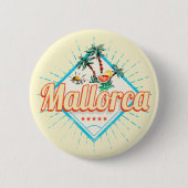 マヨルカバレアアイランドホテルレトロパロットヴィンテージ 缶バッジ (正面)