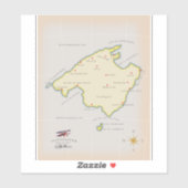 マヨルカ島のイラスト地図 シール (シート)
