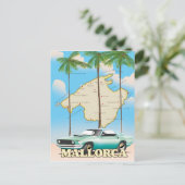 マヨルカ島のイラスト地図 ポストカード (スタンド正面)