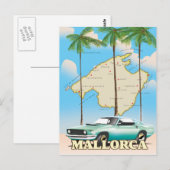 マヨルカ島のイラスト地図 ポストカード (正面/裏面)